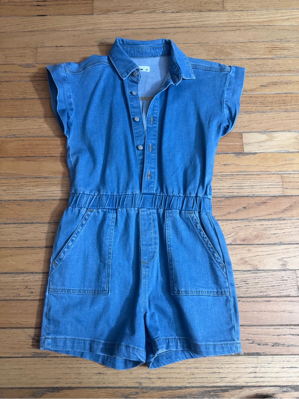 Epic Threads Blue Denim Girls' Short Sleeve Romper